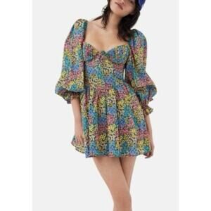 For Love & Lemons Ruth Floral Long Sleeve Mini Dress Size 1X